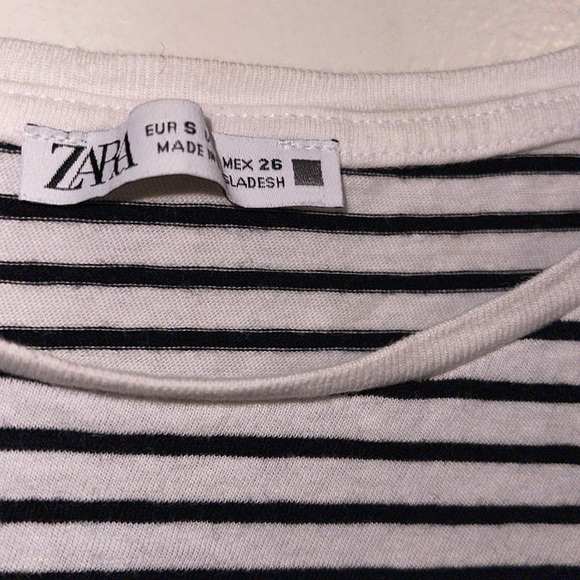 🌹ZARA STRIPED COTTON TEE SHIRT - Picture 2 of 3